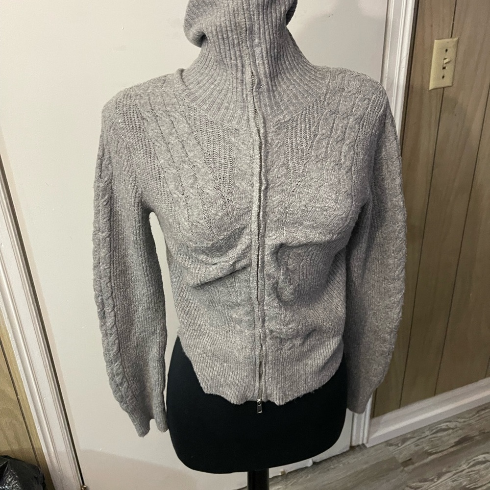 Derek Heart Light Gray Turtleneck Sweater